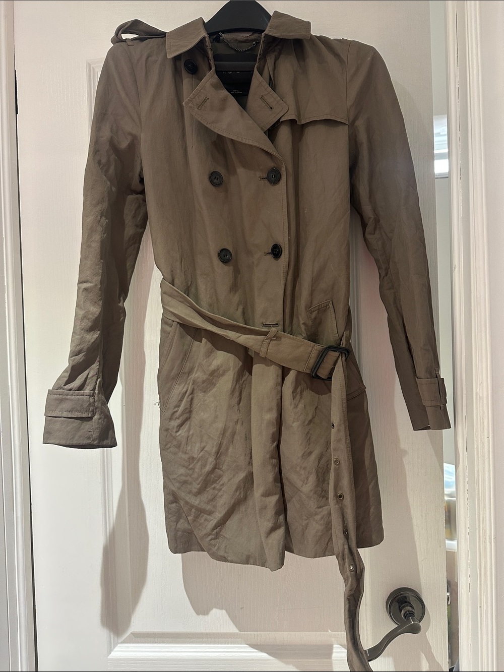 Babaton Aritzia Taupe Trench Coat with Belt